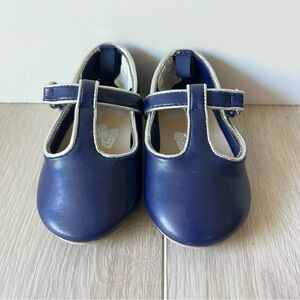 Gymboree butterfly blue and silver T strap size 4 baby shoes